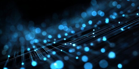 Wall Mural - Futuristic Abstract Technology Background with Blue Lines and Circles Representing Digital Data and Network Connections in a High-Tech Environment