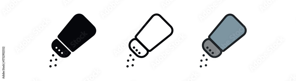 salt shaker icon on white background Black silhouette flat icon outline ...