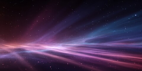 Wall Mural - Abstract background of pink and purple light beams shining through smoke with starry night sky in visual art design