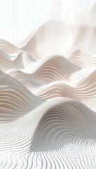 Wall Mural - Elegant, Abstract Waves with Geometric Embossed Pattern in Soft Neutrals for Minimalist Background