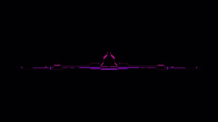 Wall Mural - Futuristic Sci-Fi HUD Element with Neon Pink and Purple Geometric Lines on Black Background
