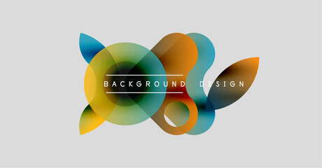 Wall Mural - Abstract vector illustration. Overlapping colorful shapes create dynamic background design. Modern, vibrant, artistic composition.