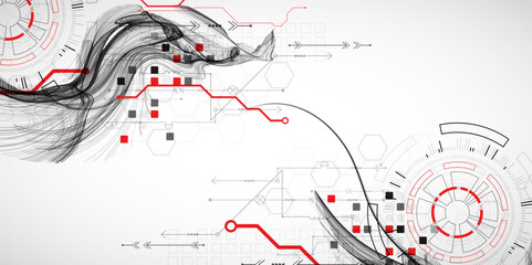 Wall Mural - The abstract wave art background. Template for science and technology presentation. Vector.