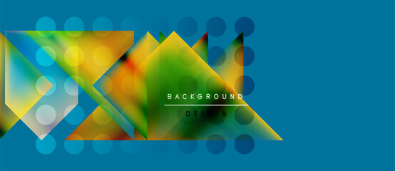 Wall Mural - Abstract geometric shapes, vibrant colors, dynamic composition. Modern design elements create visually appealing background.