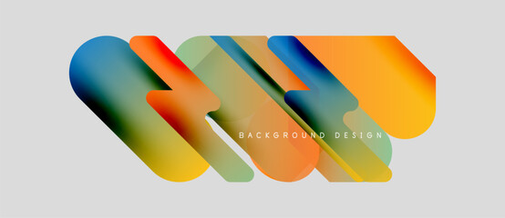 Wall Mural - Abstract colorful shapes overlap, creating dynamic visual effect. Gradient hues blend smoothly, forming modern design element.