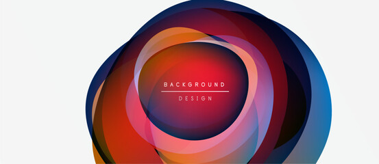 Wall Mural - Abstract circular design. Vibrant colors blend, creating dynamic visual impact. Text reads background design. Modern aesthetic.