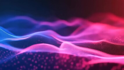 Wall Mural - Vibrant Abstract Waves of Light in Pink and Blue Gradient Creating a Fluid and Dynamic Visual Experience for Backgrounds and Digital Art