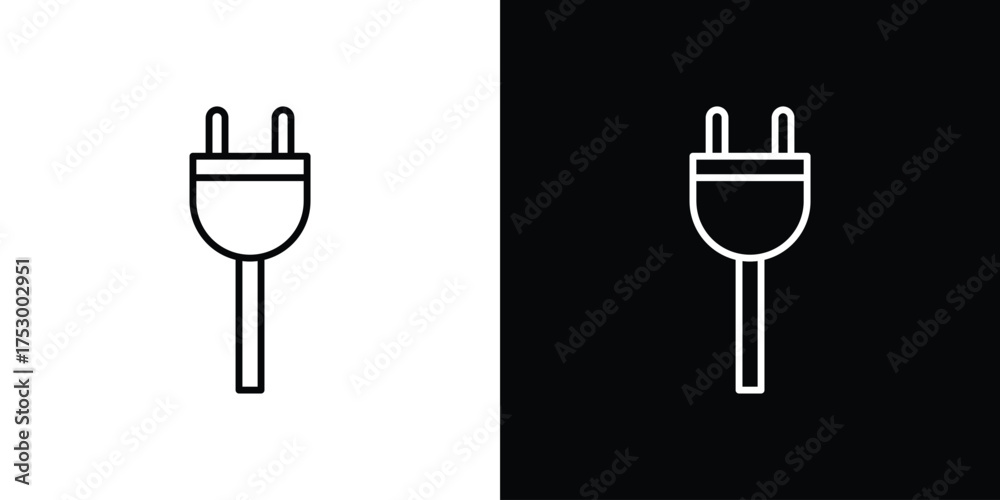 Plug adapter icon symbols in black illustrations set Stock Vector ...