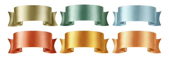 Wall Mural - Six Colorful Isolated Ribbons for Decorative and Creative Use