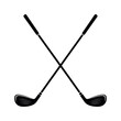 © HeLLo WorLd - Classic crossed golf clubs design vector illustration, ideal for sports branding, golf course logos, tournament graphics, or leisure activity themes and apparel