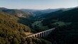 © fotogurme - Idyllic viaduct arches serenely connect verdant valleys, echoing pastoral mysteries of Lughnasadh and ancient railway reveries, tranquil journey