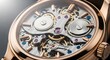 © MONERUJJAMAN - Intricate mechanical movement of luxury wristwatch, visible gears, springs, rubies, precision engineering, detailed craftsmanship, horology timekeeping expertise