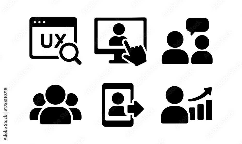 User experience icons: minimalist symbols for digital design interfaces ...