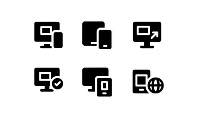 Wall Mural - Silhouette device icons for responsive web design and user interface concepts