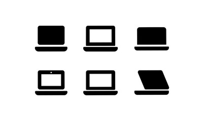Wall Mural - Minimalist laptop icons set in silhouette style for modern design projects