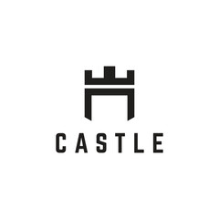 Wall Mural - Retro vintage castle logo template design with creative idea.