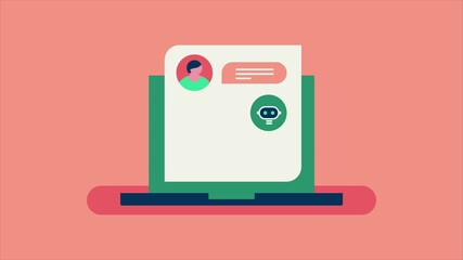 Wall Mural - Business using online chatbot for customer care. AI chatbot providing support for customers. Answering questions and solving problems.