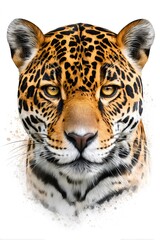 Wall Mural - Jaguar head close up facing forward illustration