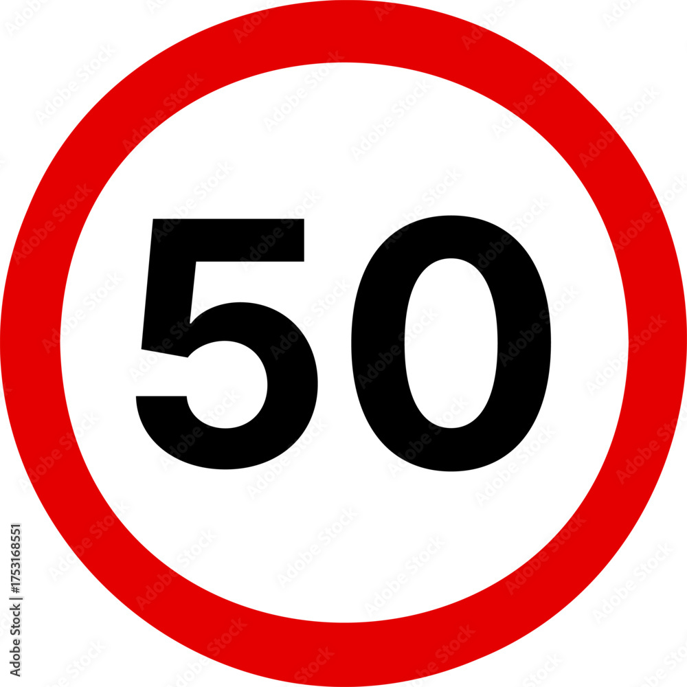 50 kmh highway speed limits. Road speed limit signs. 50 km speed limit ...