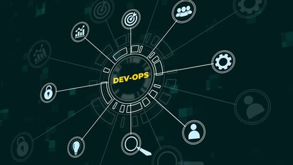 DevOps software development concept. IT operations, high software quality and software development.DevOps icon for agile programming development.