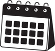 © cutsvg - Vector art of calendar and clock icon, black and white