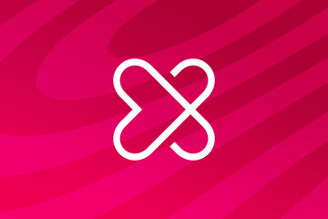 Wall Mural - Letter X with heart logo icon design template elements