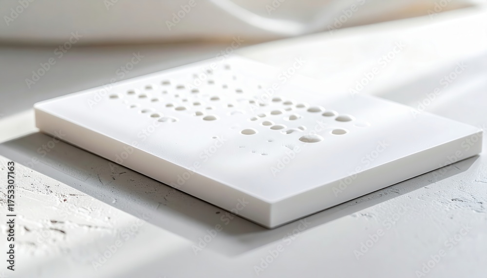 Braille plate viewed from a low angle showing raised dots Stock Photo ...