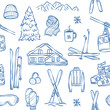 © Maria - Hand drawn doodle ski essentials seamless pattern