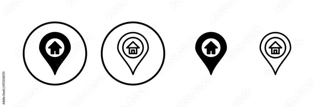 Address Logogram Address icon logo design. home location sign and symbol. pinpoint Stock ...