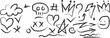 © Mithun - Hand drawn doodle elements collection featuring skulls hearts stars and smiley faces