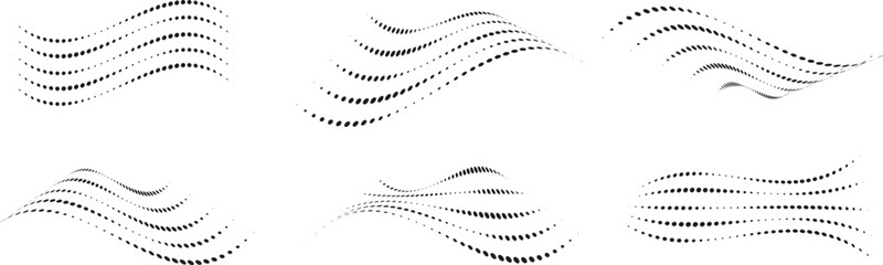 Wall Mural - Abstract black curved line wave patterns forming smooth flowing gradients. Modern minimal design backgrounds ideal for digital art, motion, and graphic projects. Elegant optical illusion line texture 