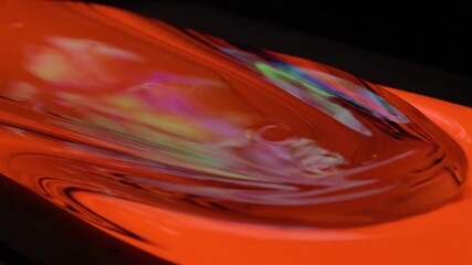 Wall Mural - Seamlessly looping video of molten liquid glass slowly flowing and swirling with iridescent reflections seamlessly looping video, liquid, metallic
