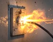 © Motoko - 差し込み口から火花を噴出するトラッキング火災