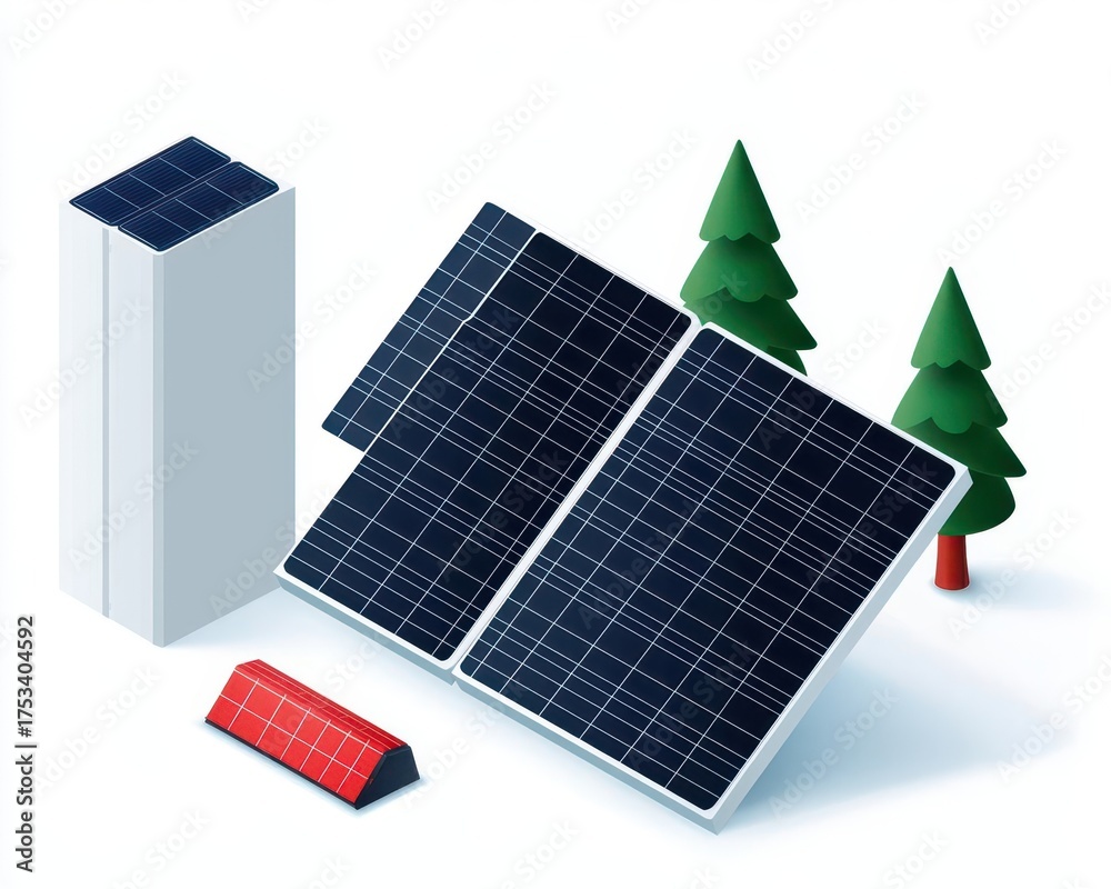 Exploded technical drawing of a solar farm s battery energy storage ...