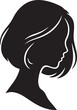 © Sakib - Elegant silhouette profile of a woman with short bob hairstyle black and white artistic representation