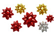 © Amina - Untitled design - A collection of shiny metallic gift bows in red, gold, and silver colors