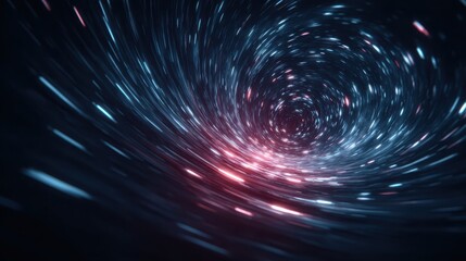 Wall Mural - Journey Through a Swirling Vortex of Light in a Cosmic Wormhole