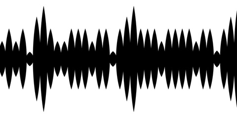 Wall Mural - Digital music equalizer wave pattern vector illustration of a city silhouette
