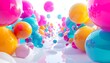 © Amit - Surreal colorful bubbles floating in bright abstract space high resolution photo