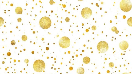 Wall Mural - Golden Dots: A scattering of golden-hued dots on a plain background, with varied sizes and a luminous quality, offering an air of elegance and celebratory feel.