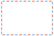 © dmutrojarmolinua - blank postcard template with place for stamp. white paper texture. airmail postcard with red and blue border