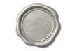 © PNG Kingdom  - Silver wax seal with blank surface, signifying authenticity, quality, and official approval, on a transparent background