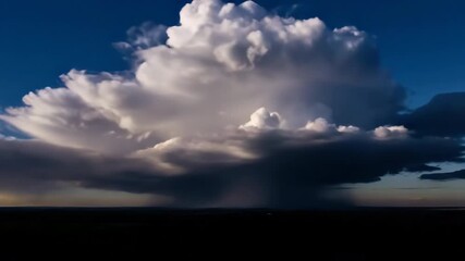 Wall Mural - Massive dark clouds rapidly form and build into a formidable weather system, capturing nature's raw power in a compelling timelapse build, development, dramatic