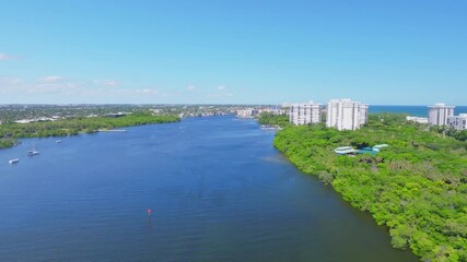 Wall Mural - aerial drone view of Lake Wyman, Boca Raton, Florida