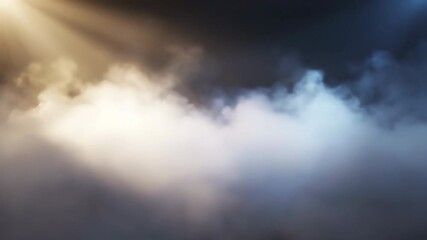 Wall Mural - seamlessly looping video of luminous, glowing fog with subtle light rays illuminating an abstract et