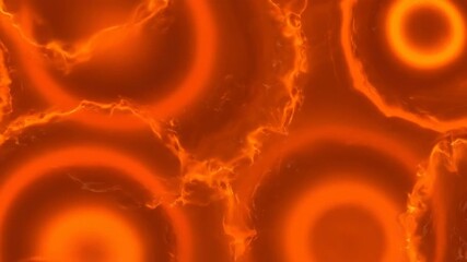 Wall Mural - Seamlessly Looping Warm Orange Liquid Energy Rings Flowing Abstract Background digital, backdrop, looping