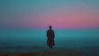 © TyliJura - man stands in misty landscape at dusk