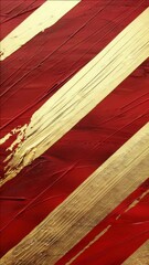 Wall Mural - A vibrant and textured art piece featuring bold red and gold strokes.