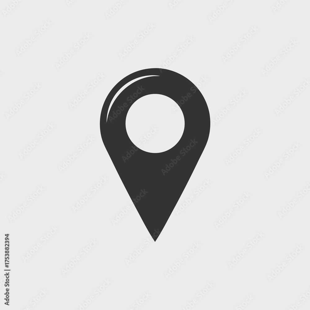 Generic Location Pin Icon, Map Marker, GPS Pointer, Geo Tag Symbol ...