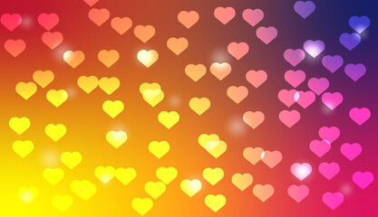 Wall Mural - Dreamy Heart Gradient Background – Red to Pink Romantic Glow. abstract background with hearts